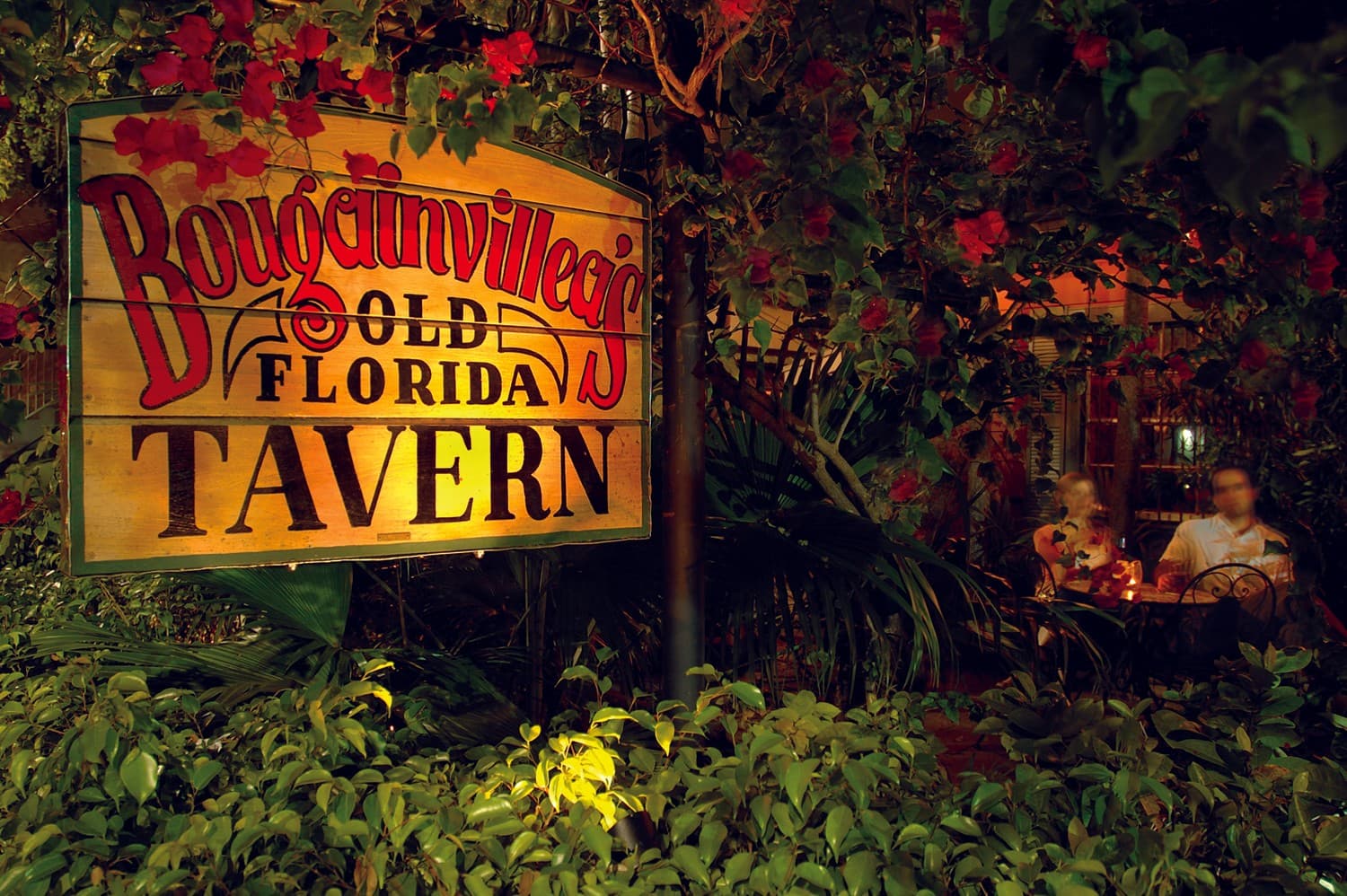 Bougainvillea's Old Florida Tavern sign in South Miami