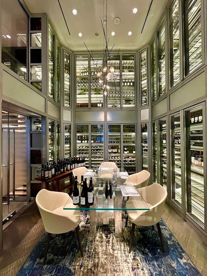 Elegant wine cellar at Boulud Sud Miami
