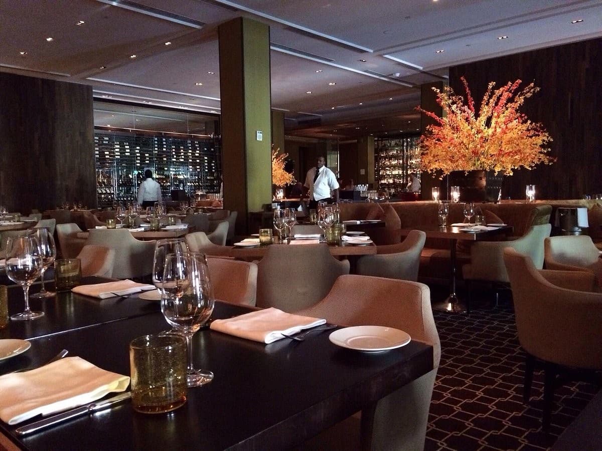 Bourbon Steak Miami interior dining scene in Aventura