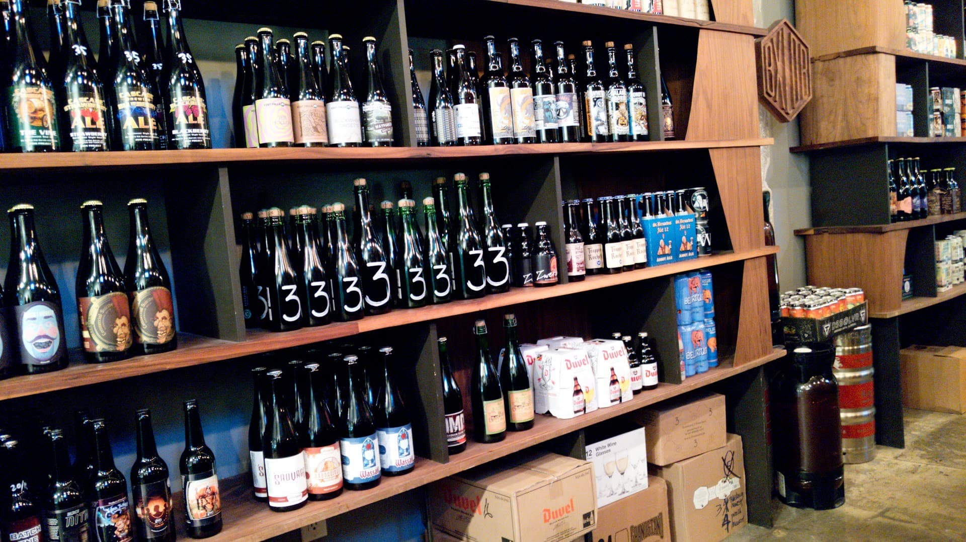 Craft beer selection at Boxelder Craft Beer Market in Miami