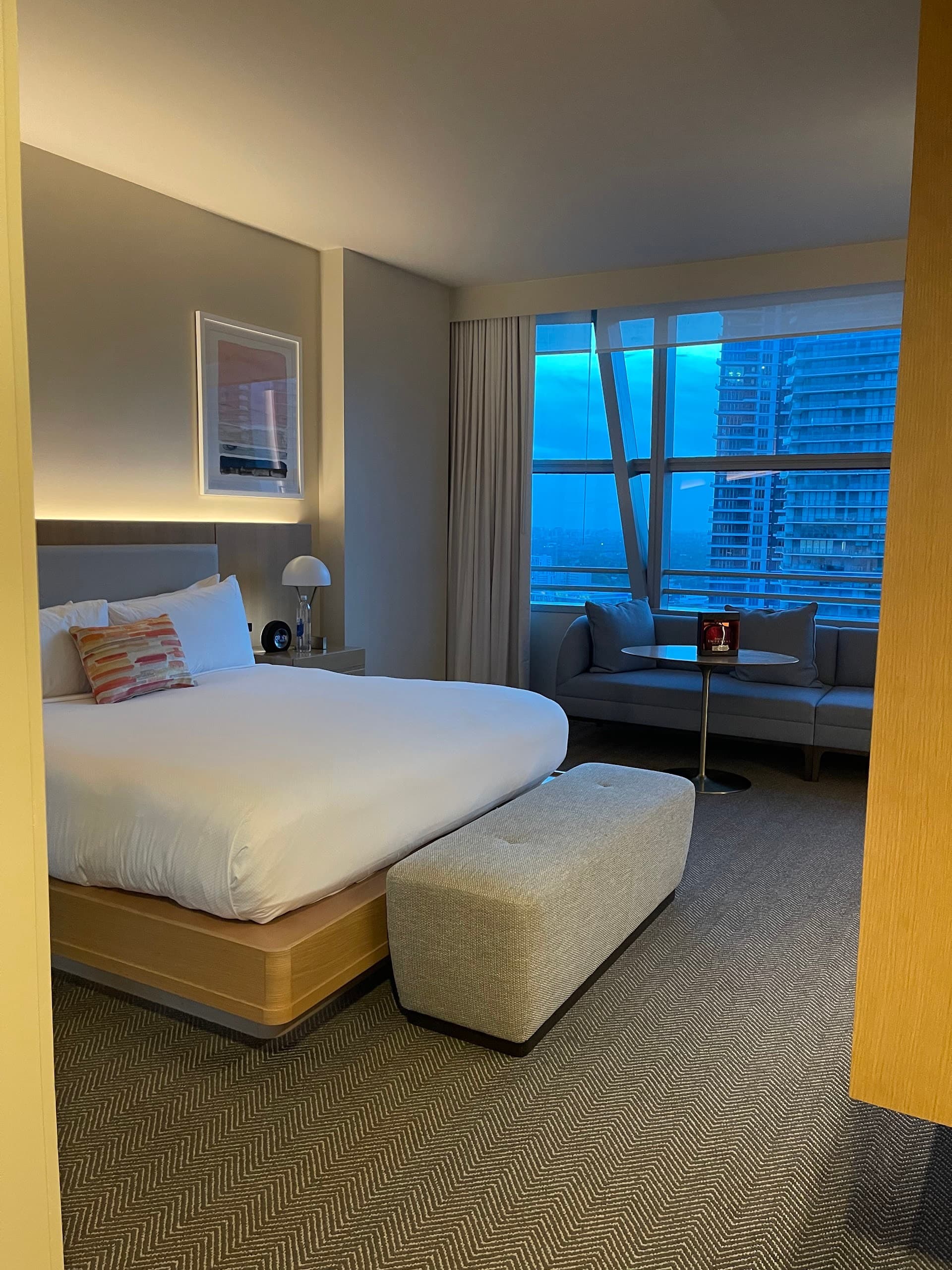 Luxurious guest room at Brickell Arch, Miami