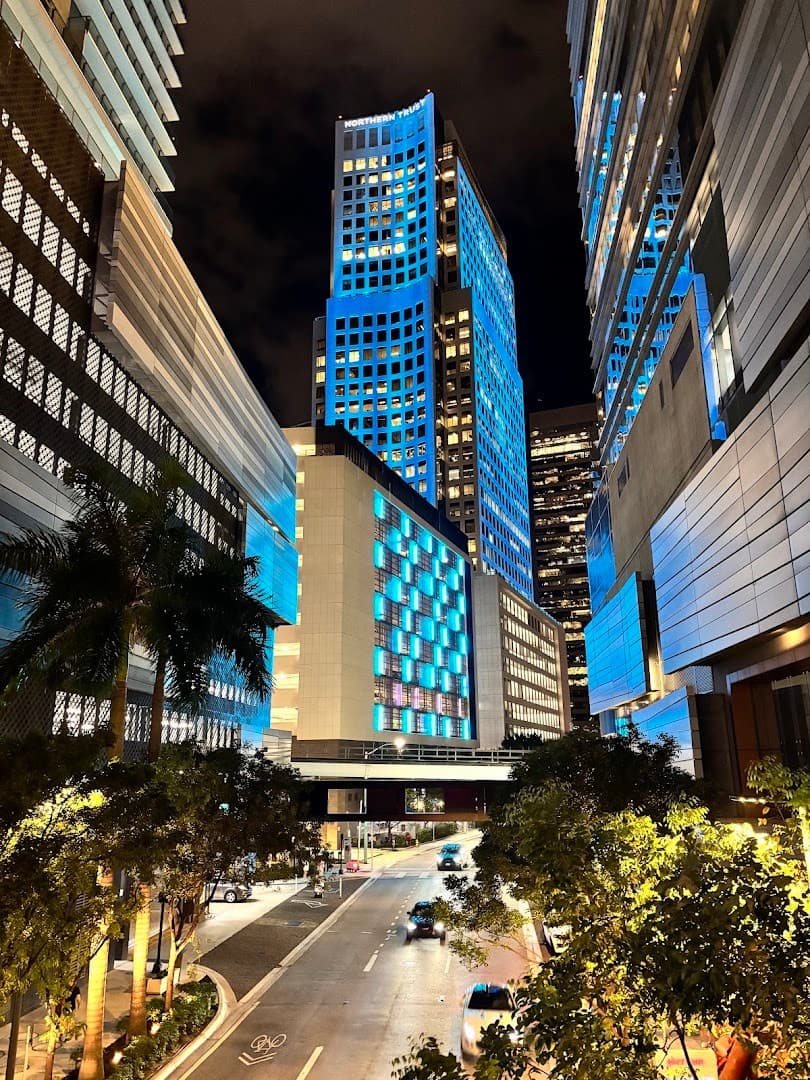 Brickell City Centre skyline at night in Miami