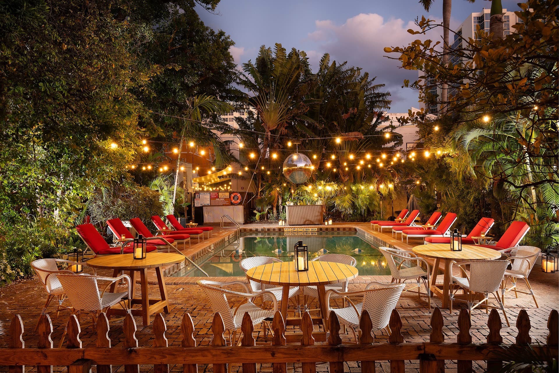 Beautiful ambiance at Broken Shaker in Miami Beach