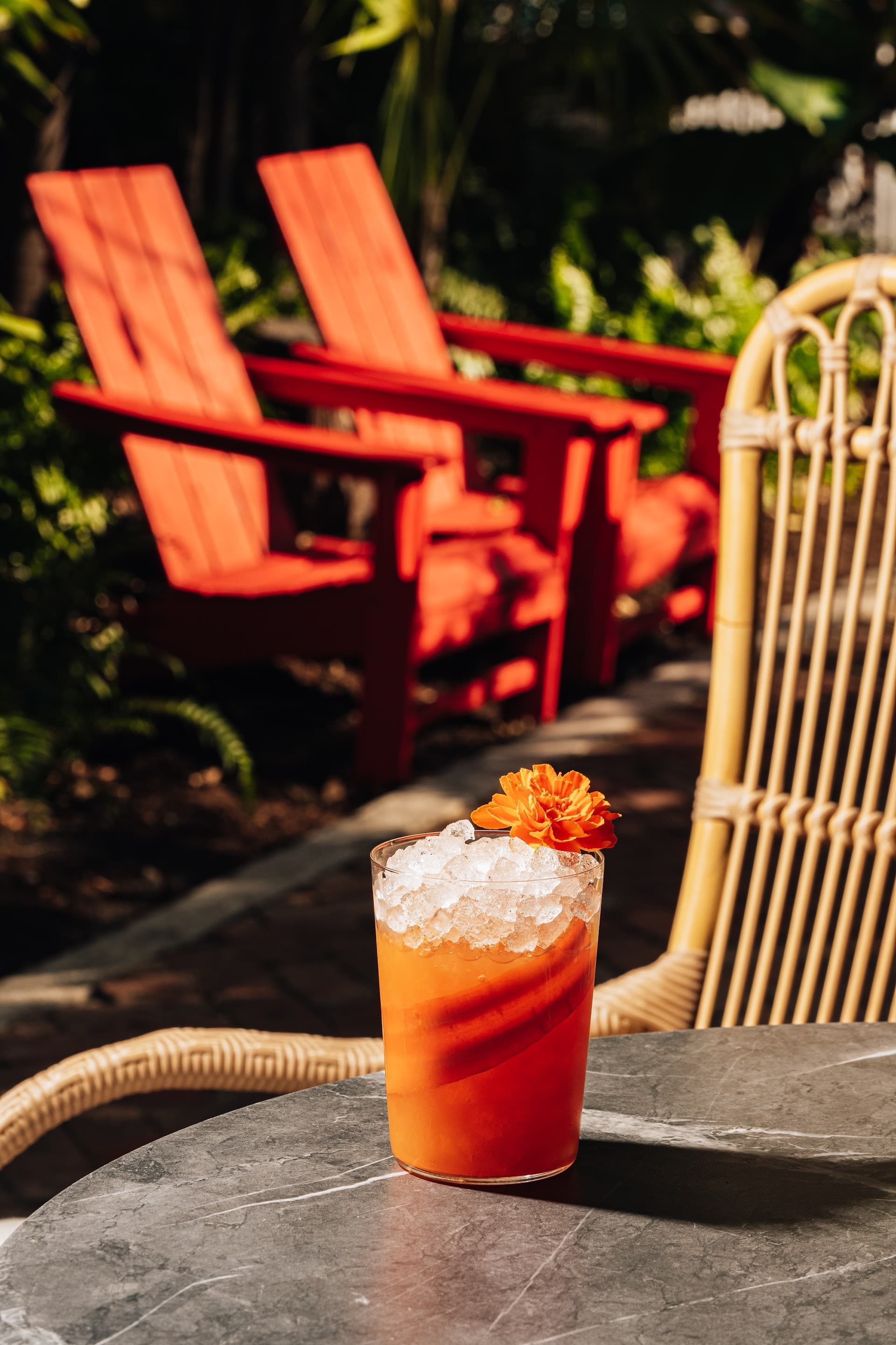 Refreshing cocktail at Broken Shaker in Miami Beach