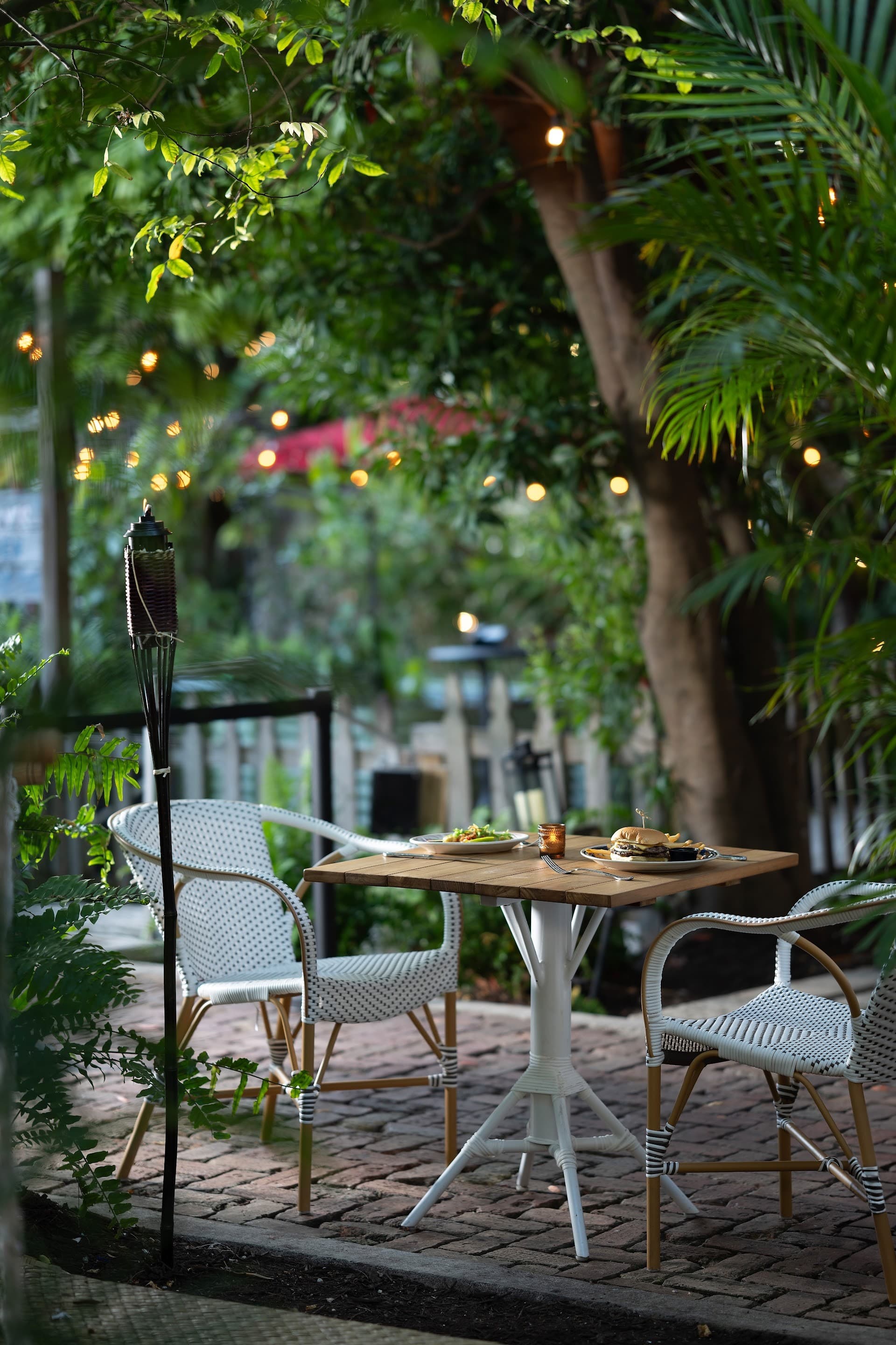 Cozy outdoor seating at Broken Shaker in Miami Beach