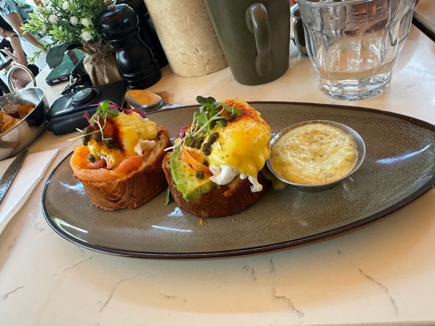 Delicious brunch dish at Café Bastille Fort Lauderdale