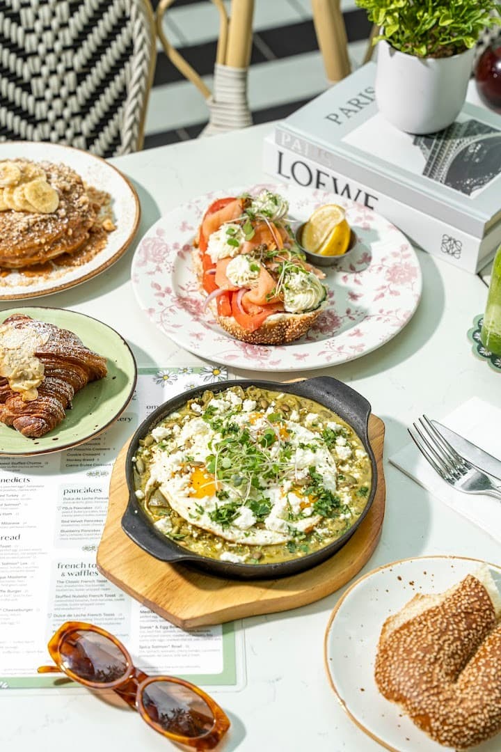 Café Bastille Miami Beach brunch scene with delicious dishes