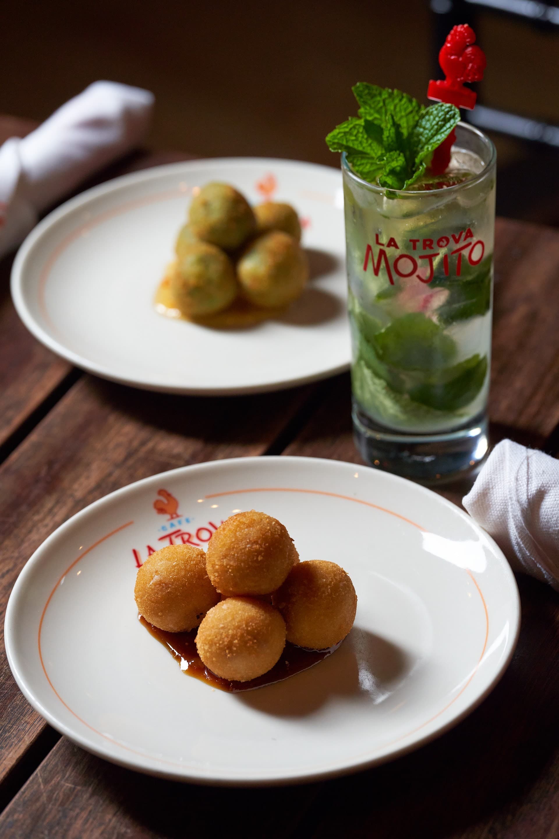 Delicious food and drink at Cafe La Trova in Miami