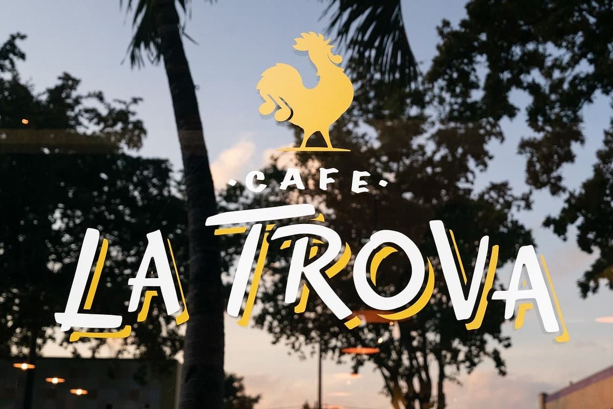 Cafe La Trova restaurant sign in Miami