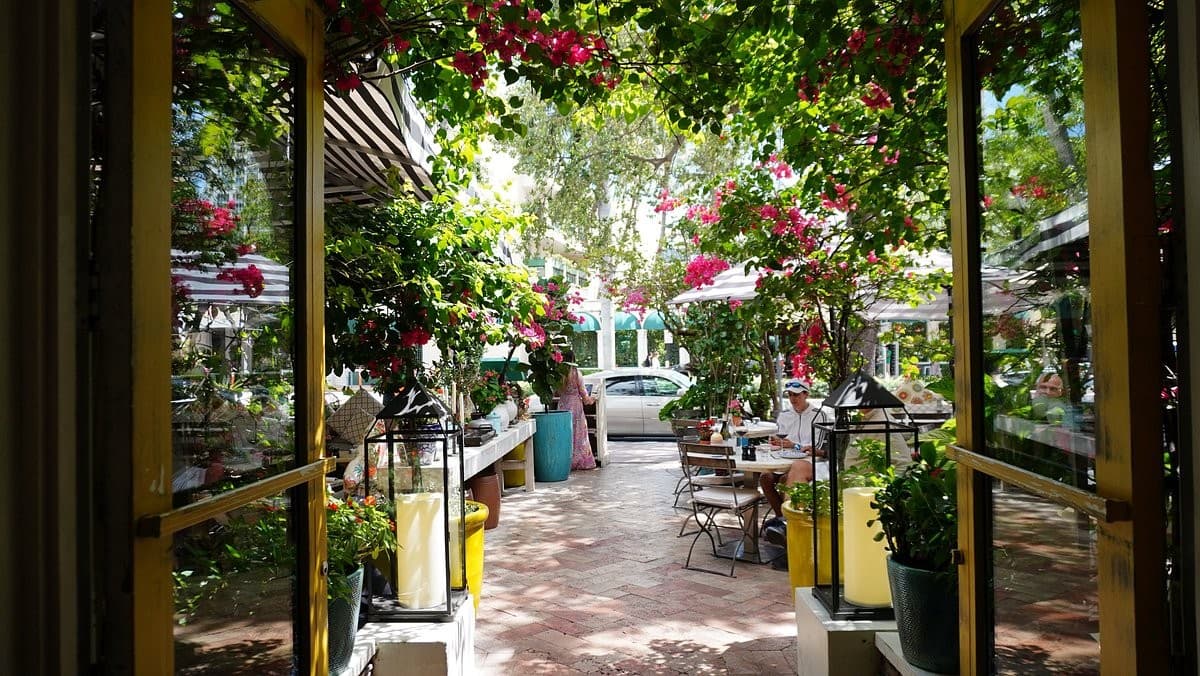 Outdoor patio at Call Me Gaby in Miami Beach