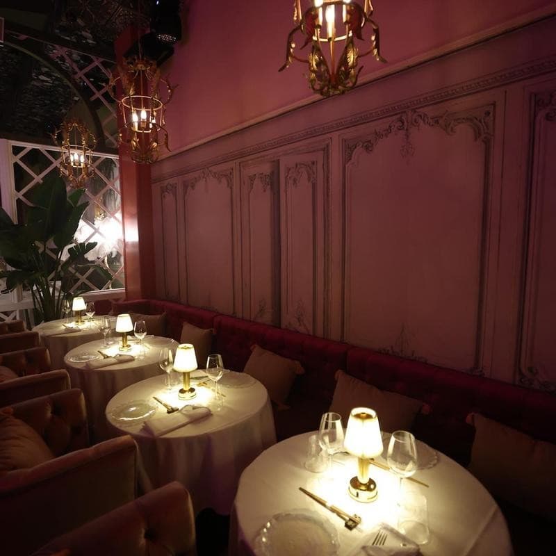 Elegant dining interior at Calle Dragones Miami