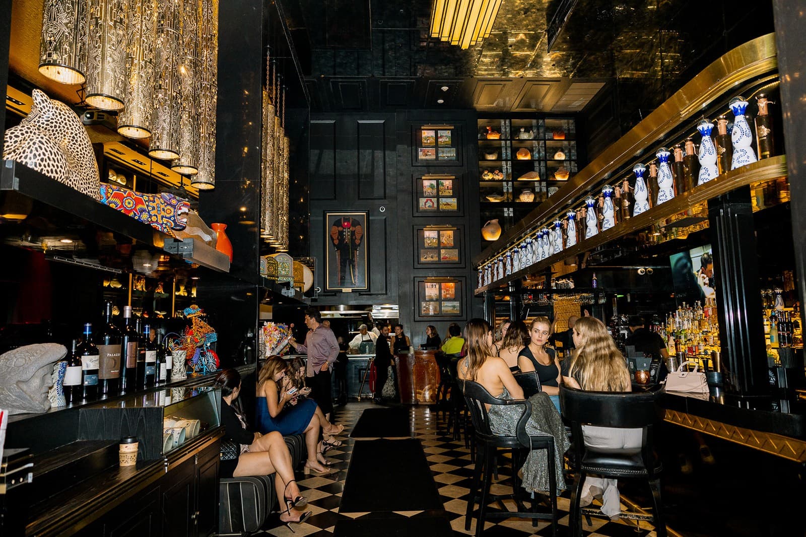 Cantina La Veinte interior in Miami with vibrant decor