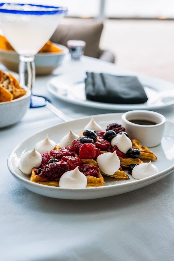 Delicious waffle dish at Cantina La Veinte in Miami