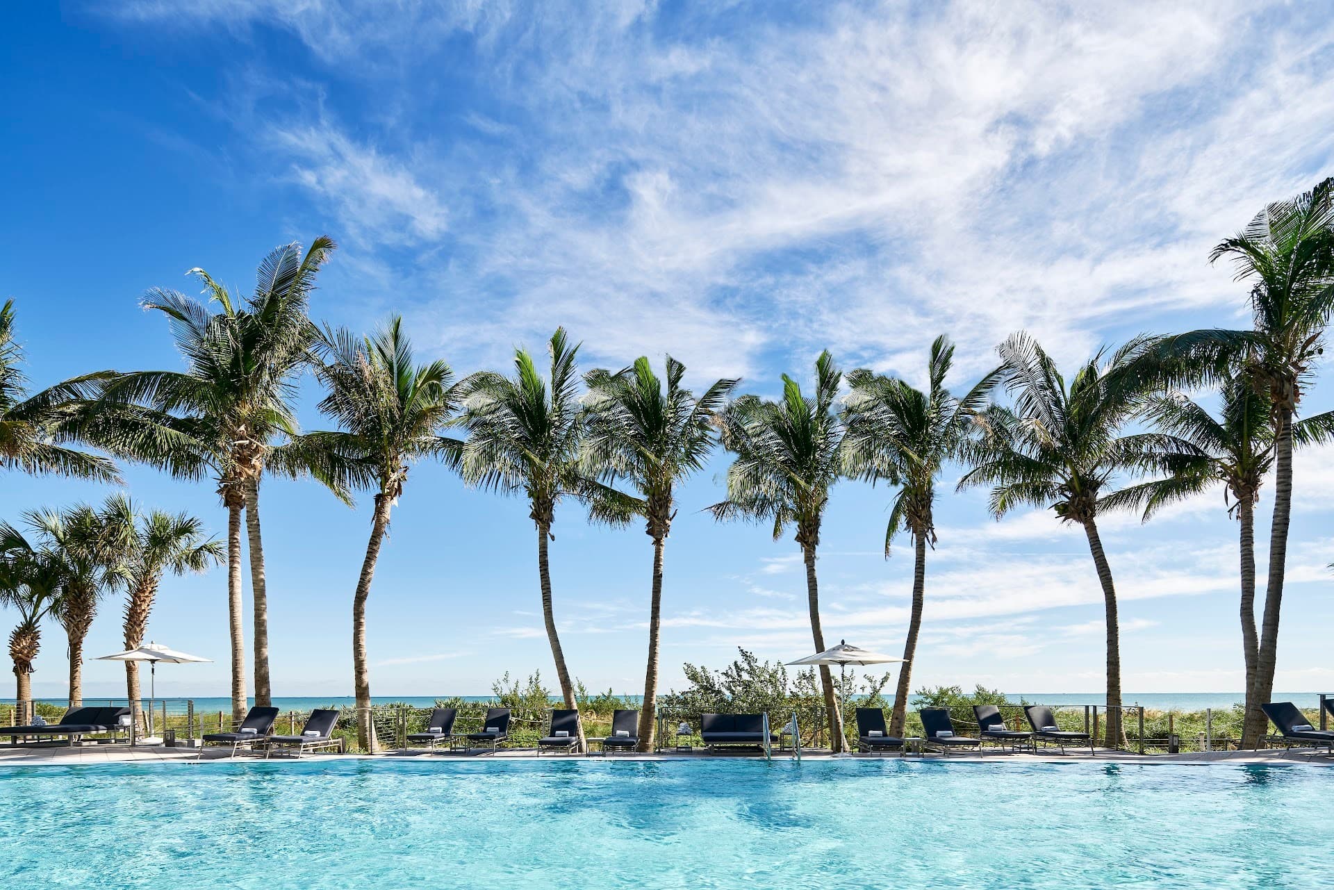 Relaxing pool area at Carillon Miami Wellness Resort, Miami Beach