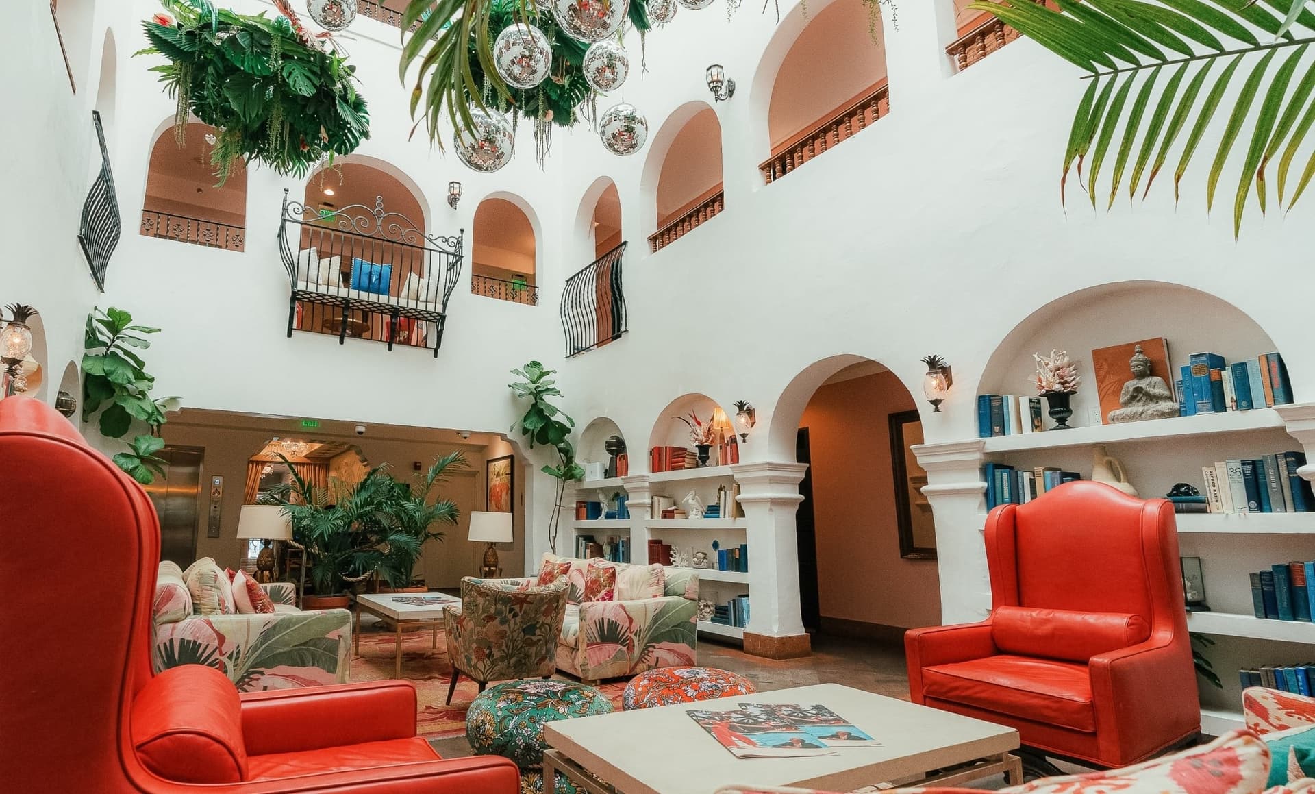 Casa Faena Miami Beach lobby with vibrant decor