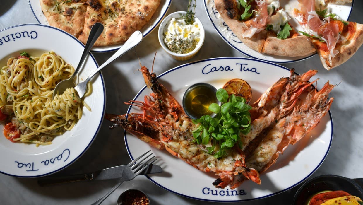 Grilled seafood dish at Casa Tua Cucina in Miami