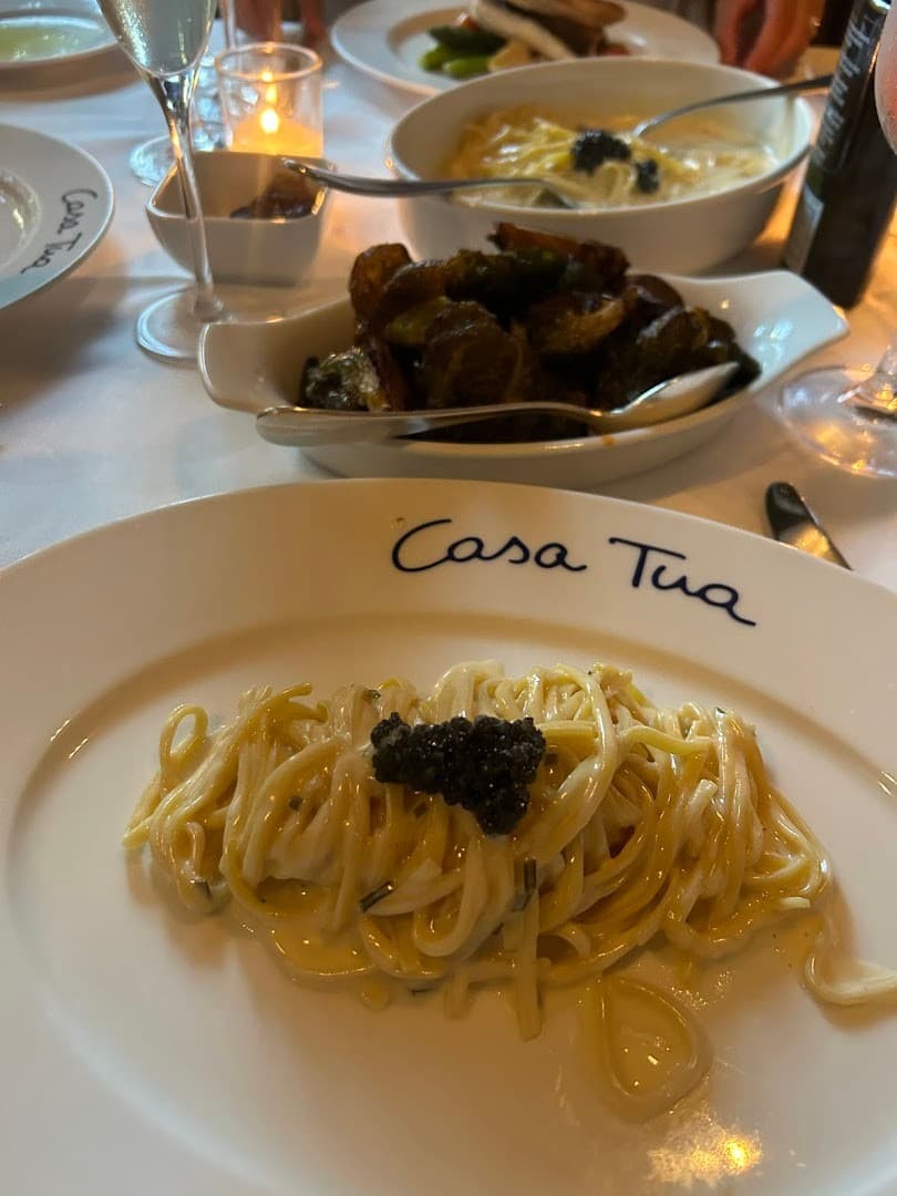 Pasta dish with caviar at Casa Tua Miami Beach