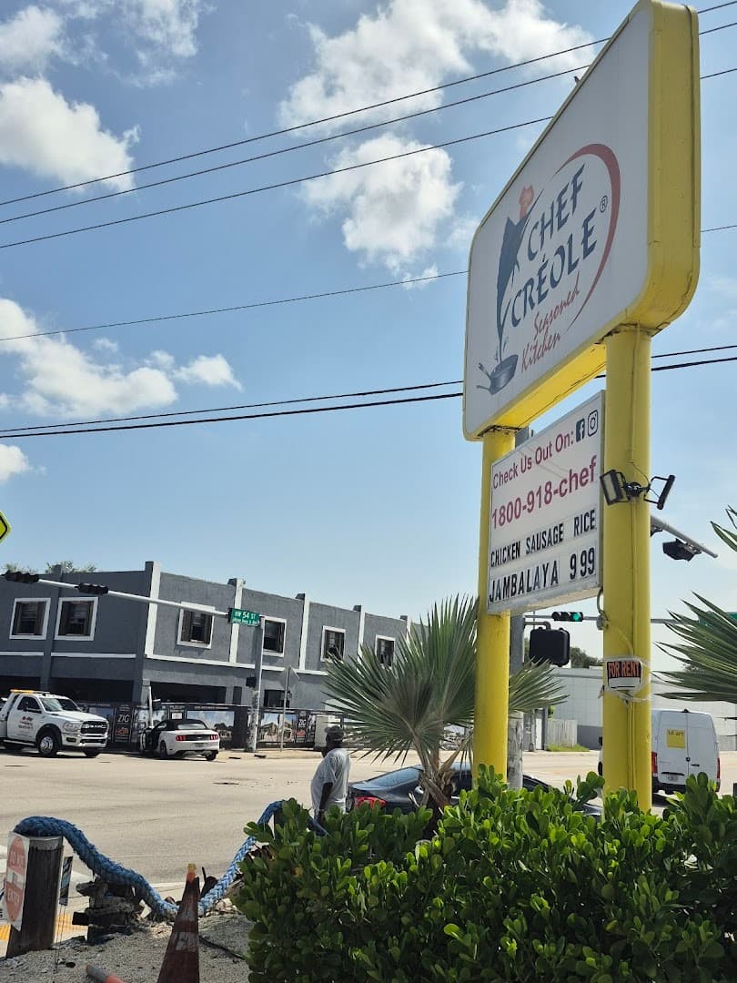 Chef Creole Seasoned Restaurant sign in Miami