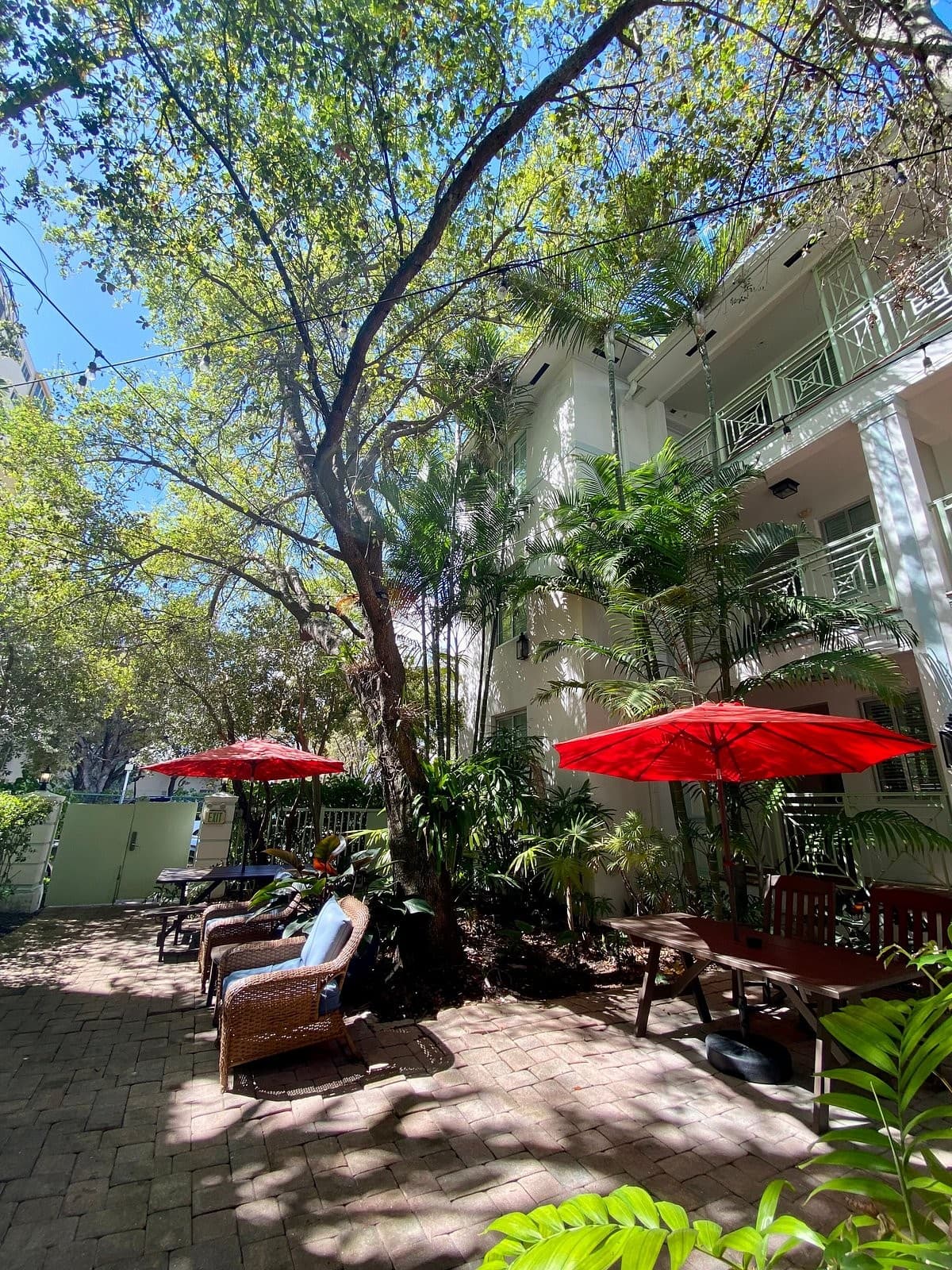 Relaxing garden area at Circa 39 Miami Beach
