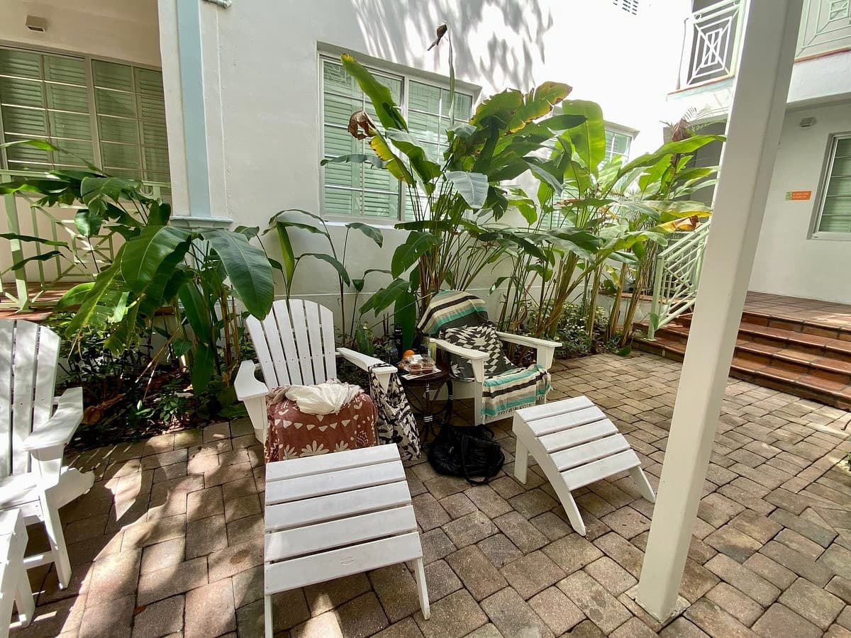 Relaxing outdoor space at Circa 39 Miami Beach
