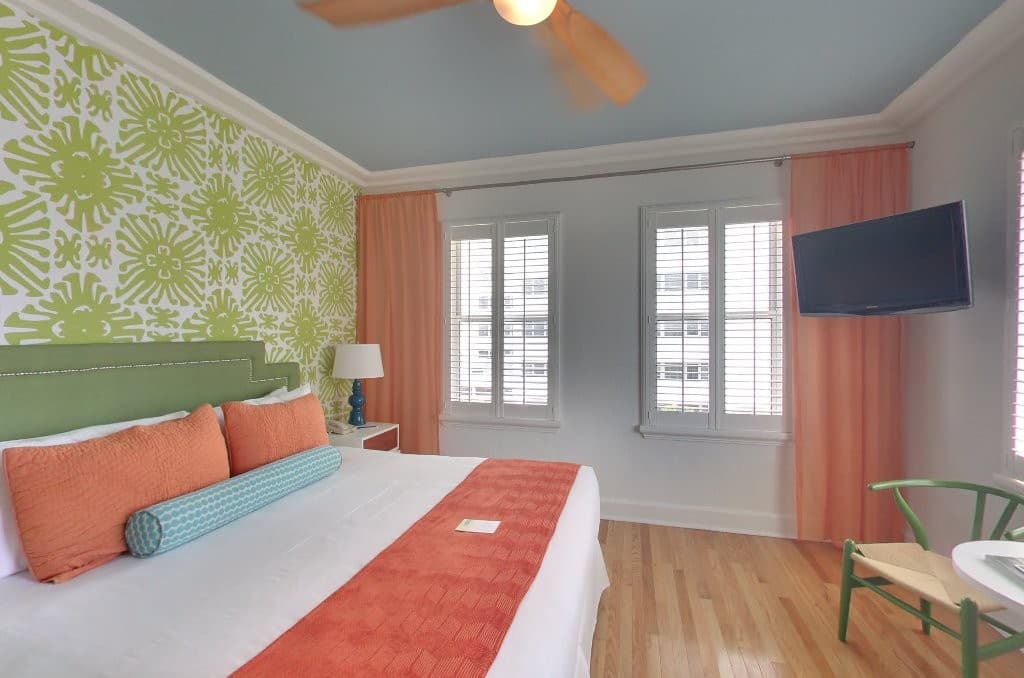 Colorful guest room at Circa 39 Miami Beach