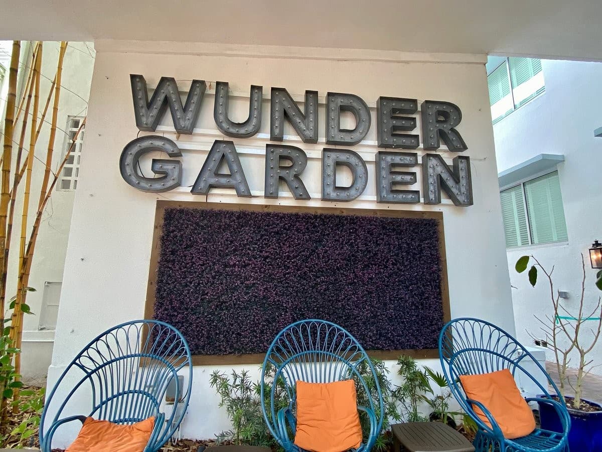 Wunder Garden sign at Circa 39 Miami Beach