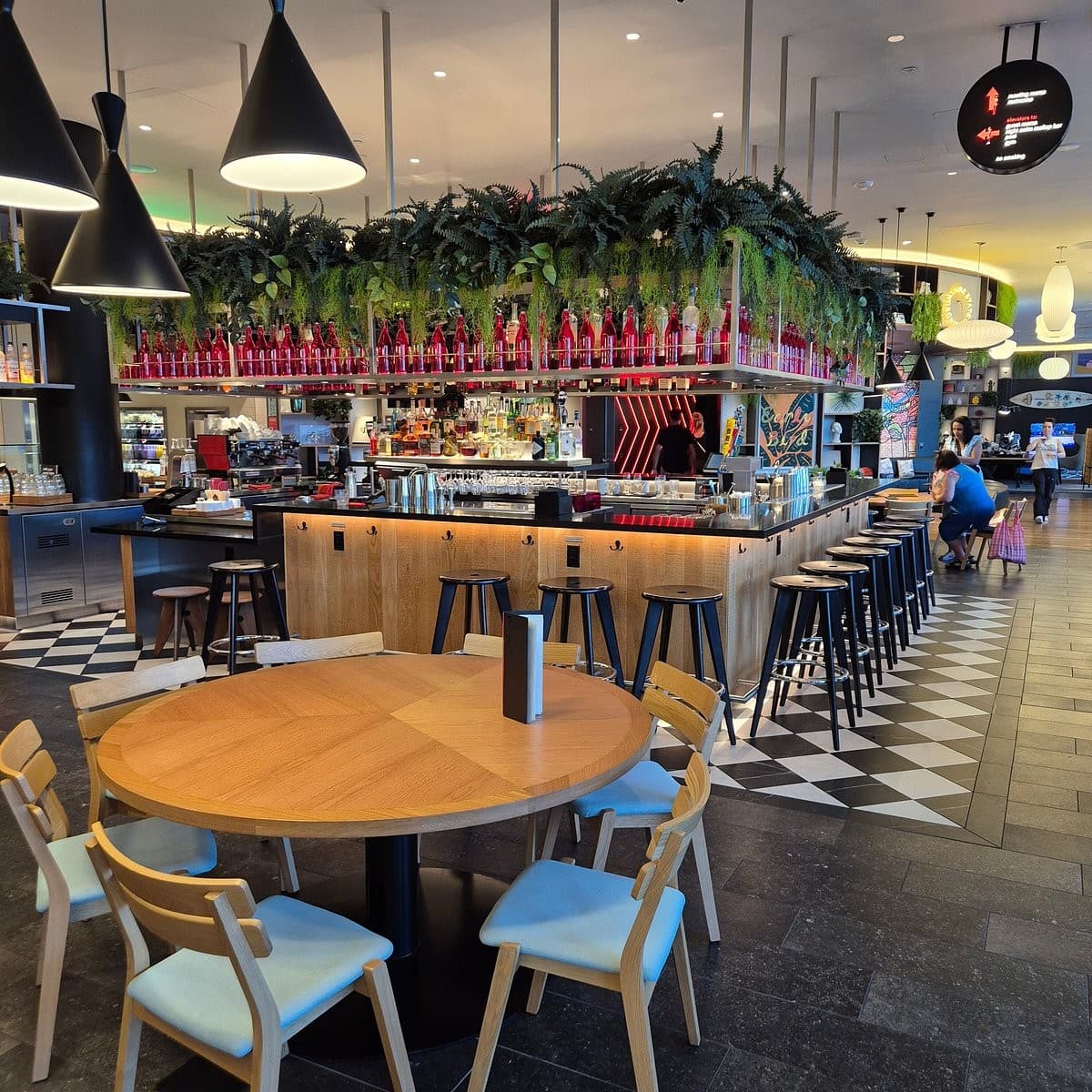 citizenM Miami Brickell bar area with seating