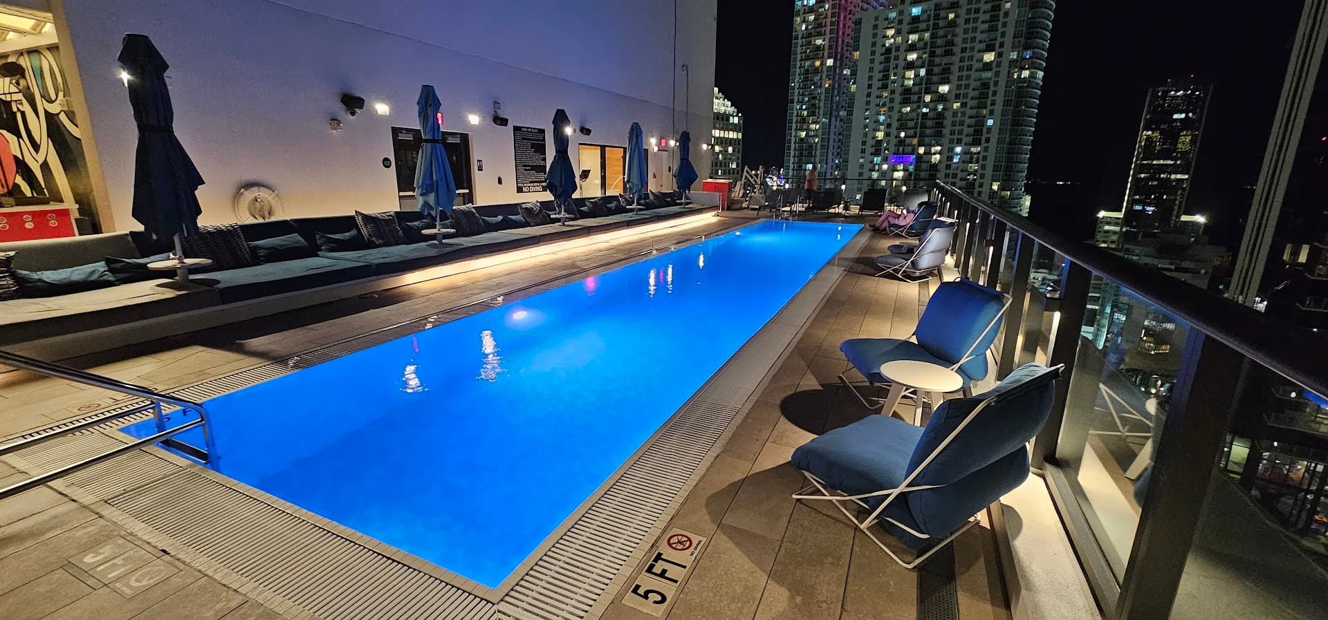 citizenM Miami Brickell pool at night