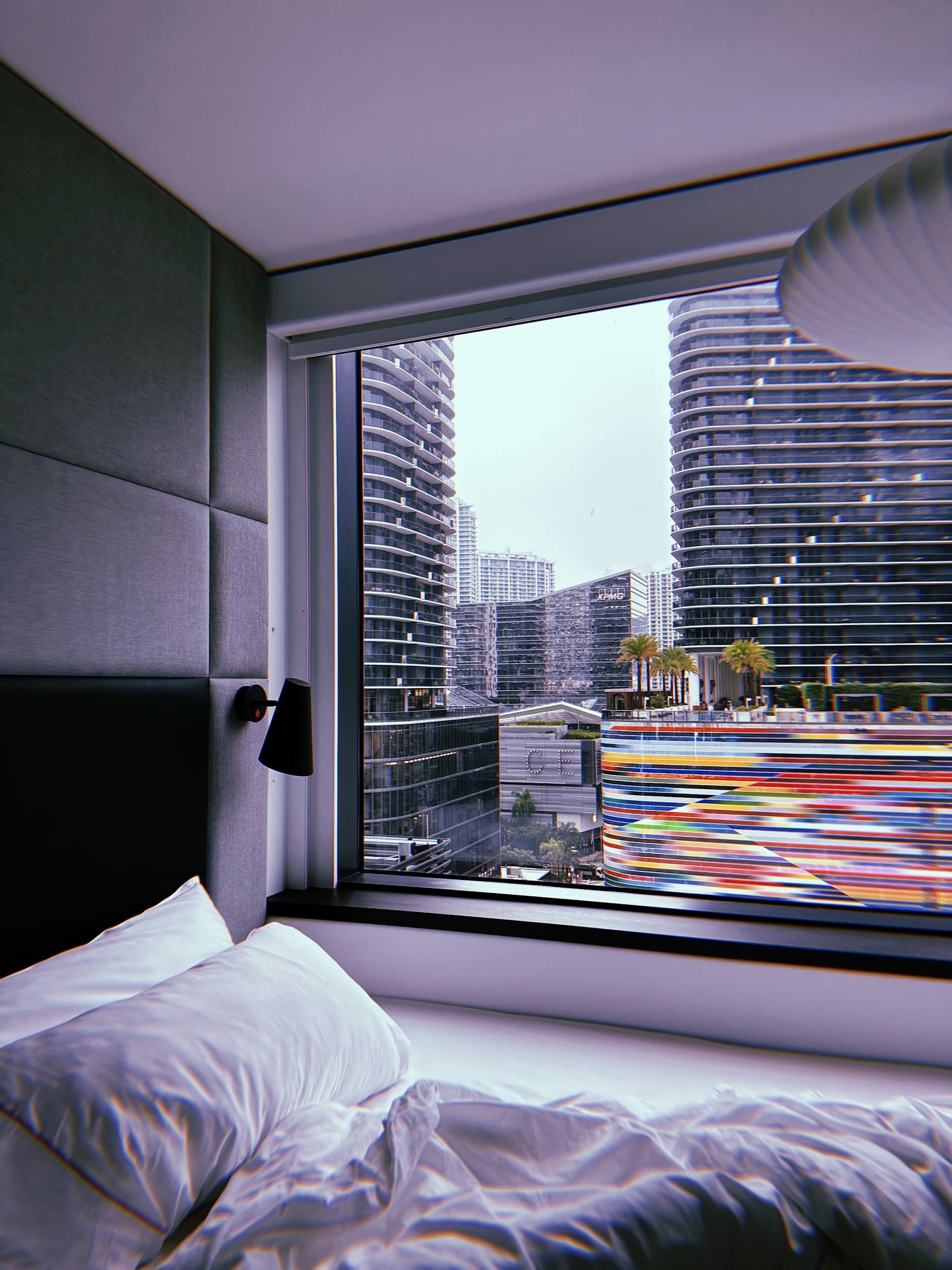 citizenM Miami Brickell room view with cityscape