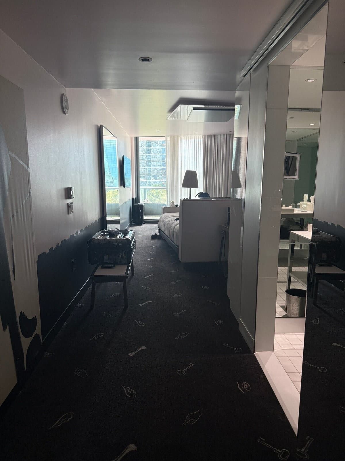Interior view of citizenM Miami Brickell hotel room
