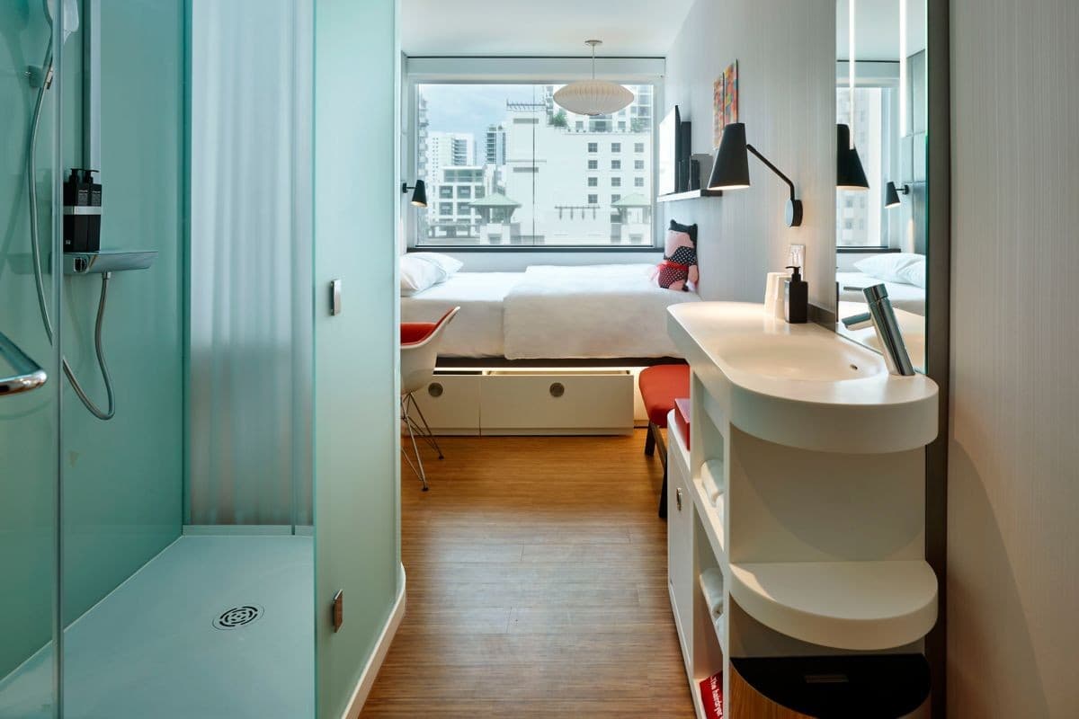 Modern room at citizenM Miami South Beach