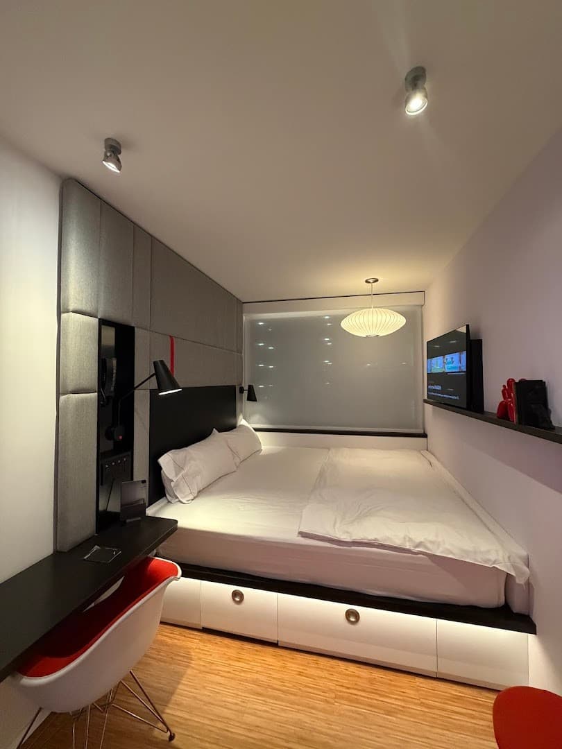 Modern room at citizenM Miami Brickell hotel