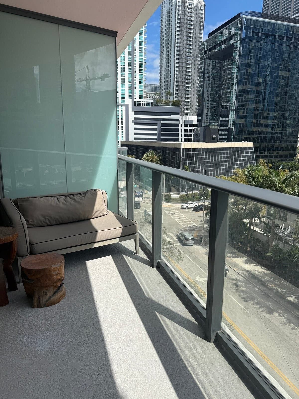 Balcony view at citizenM Miami Brickell hotel