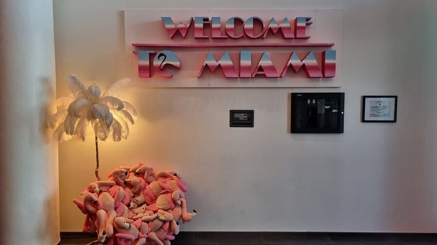 Welcome sign at citizenM Miami Beach hotel