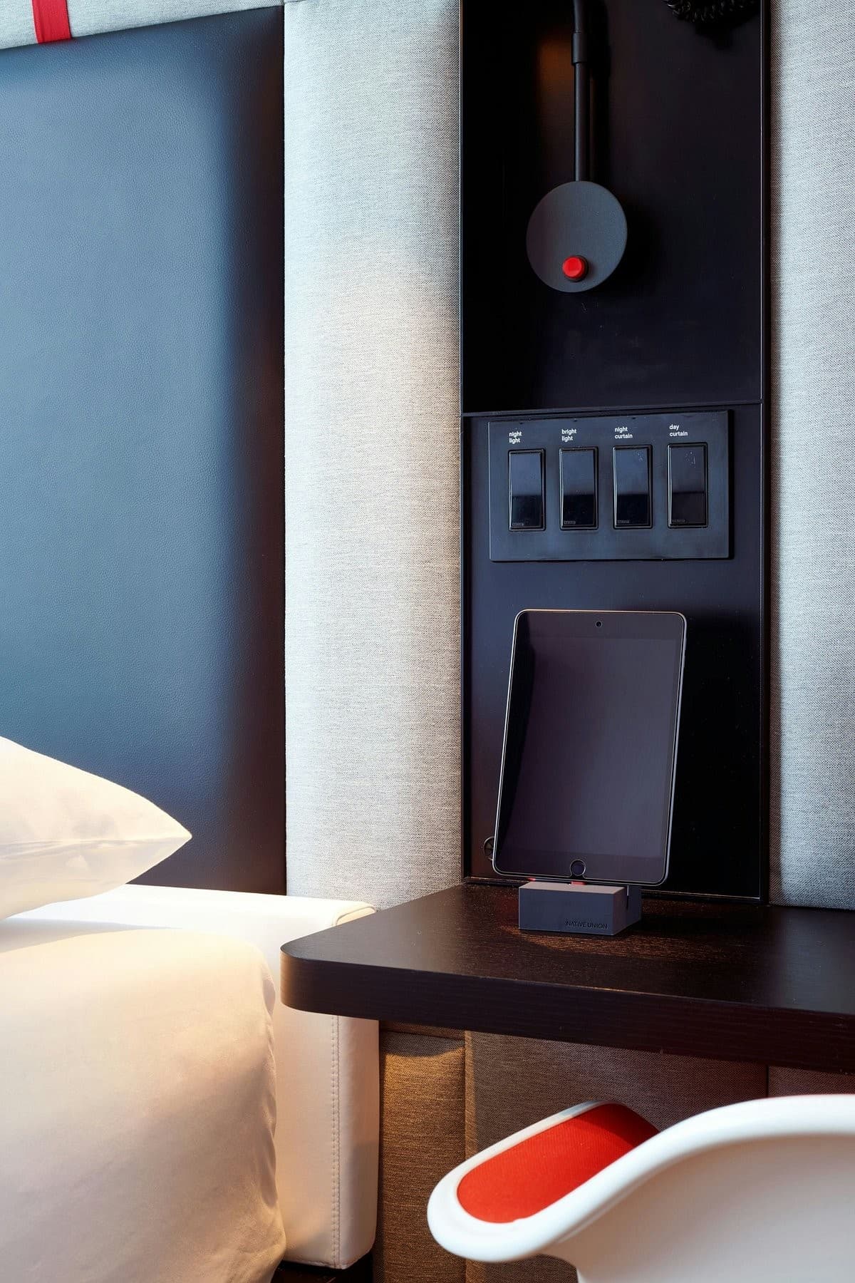 Modern room features at citizenM Miami World Center