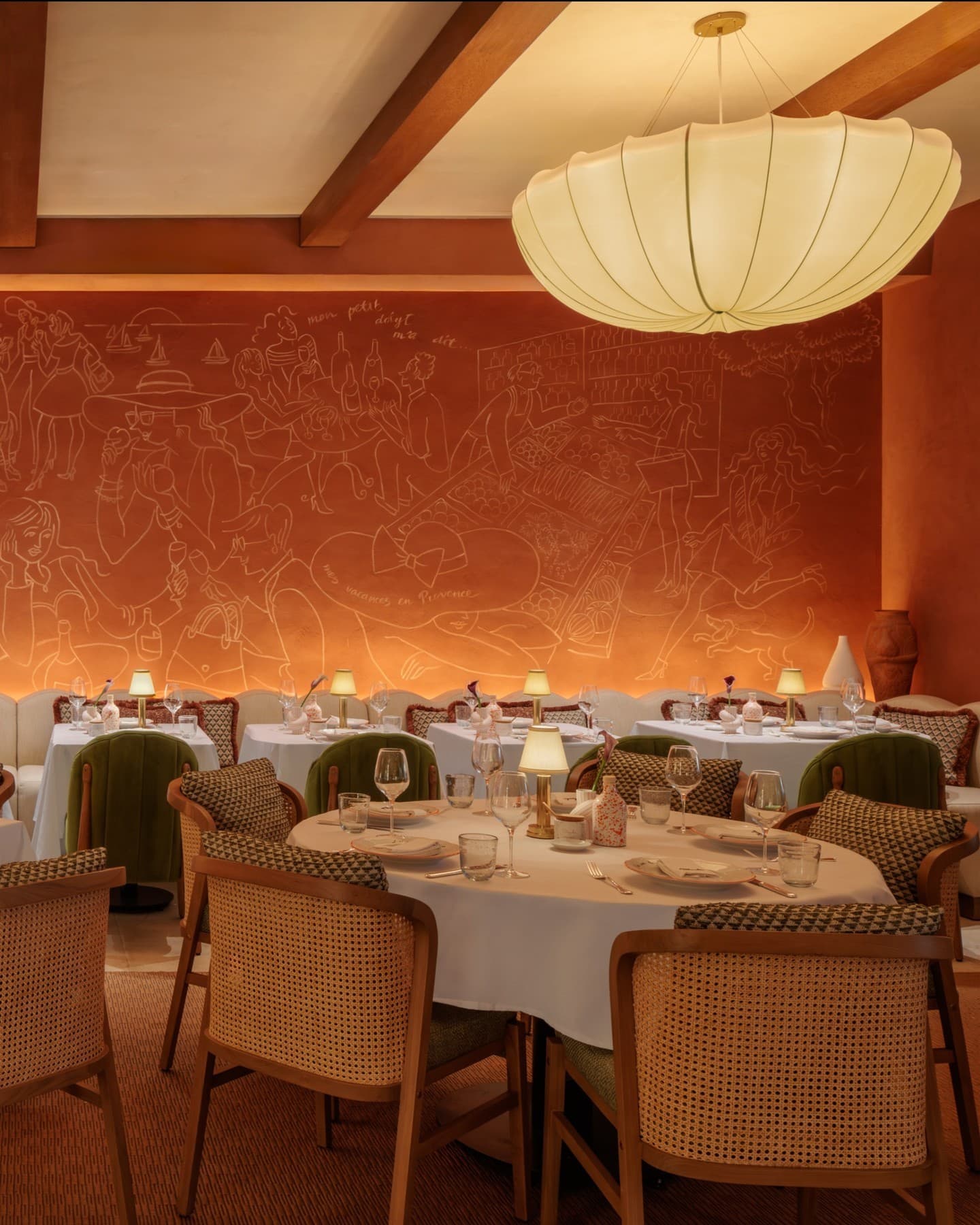 Elegant dining room at Claudie in Miami