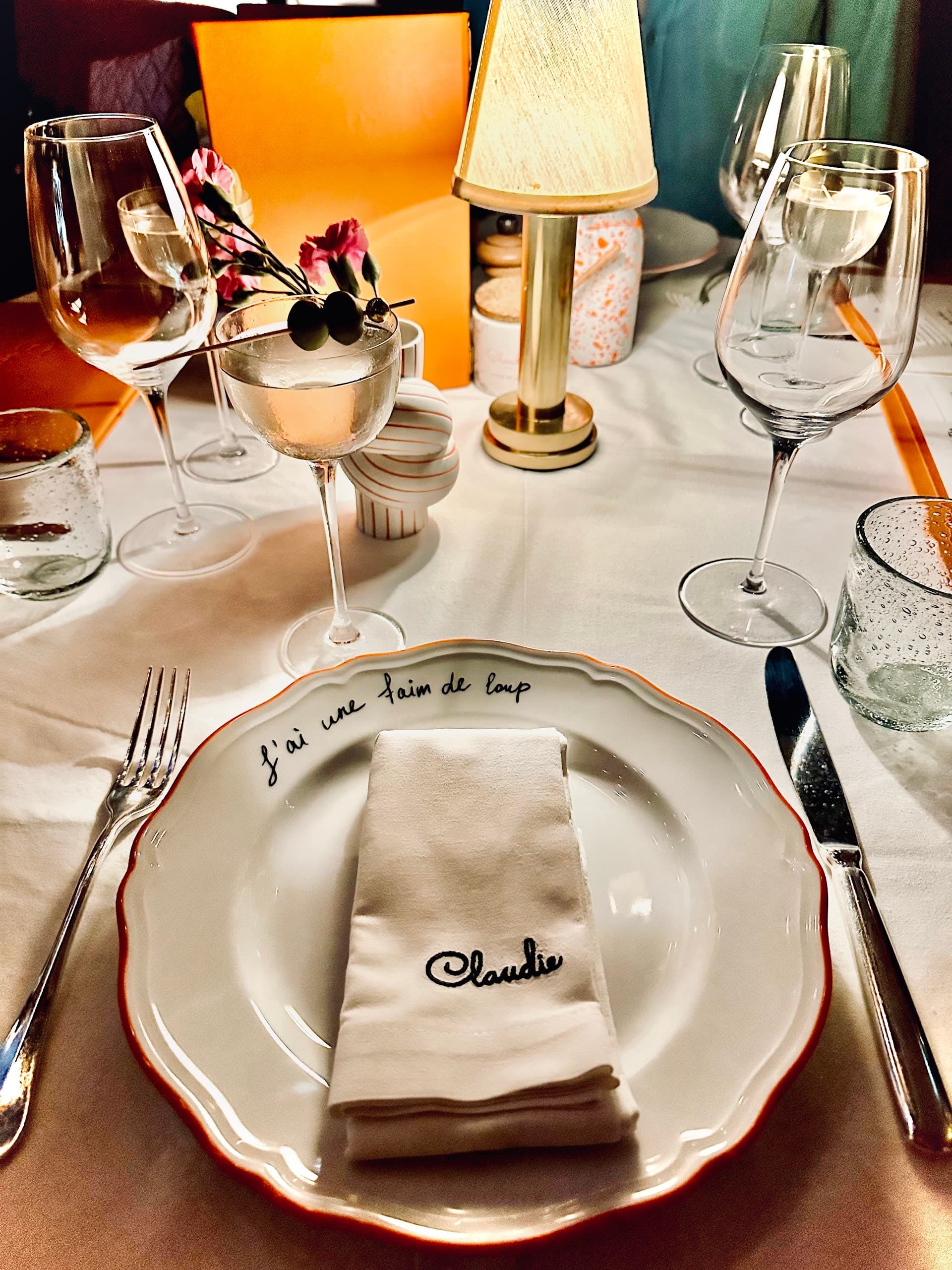 Elegant dining setup at Claudie in Miami