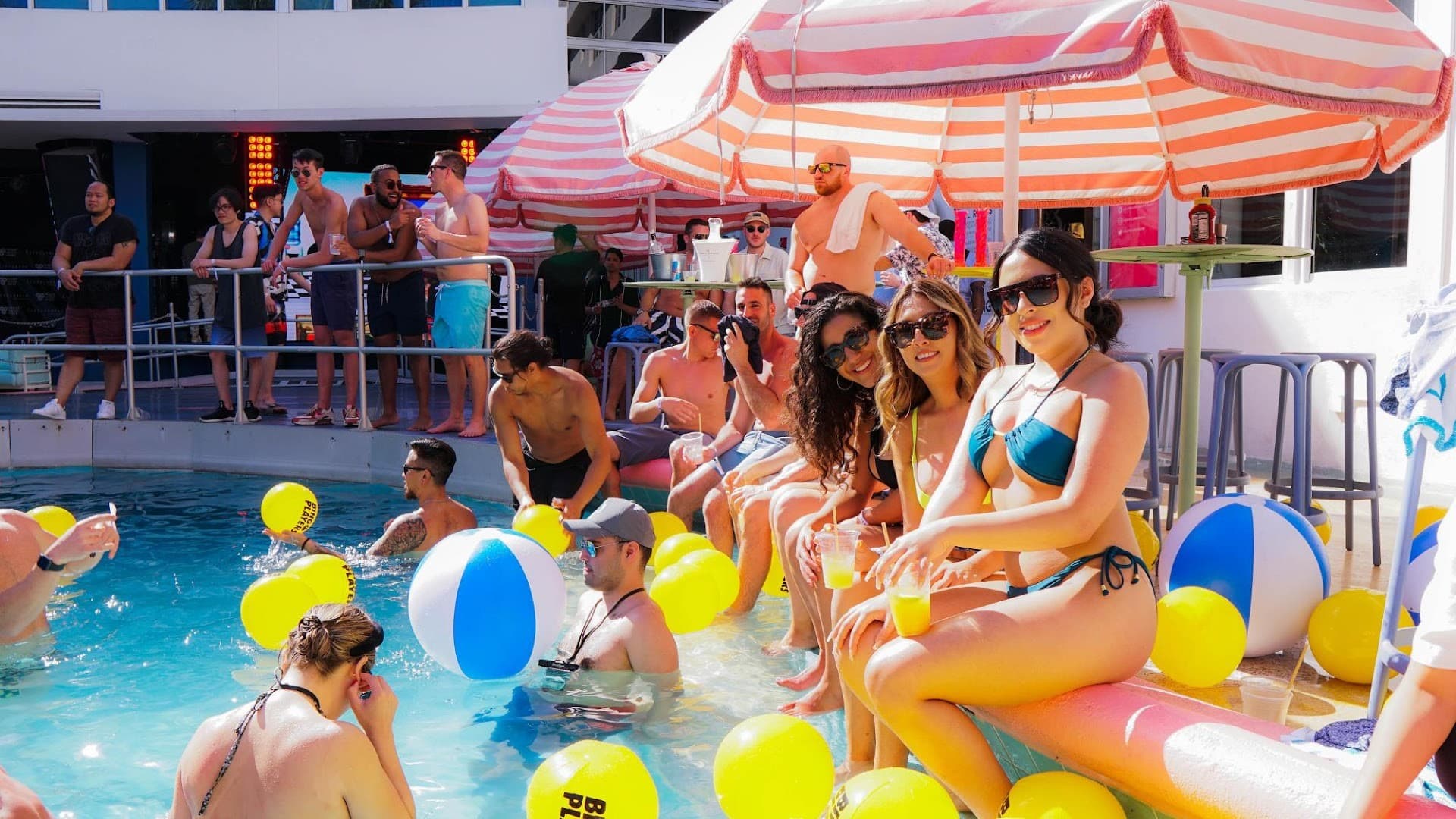 Clevelander South Beach pool party scene in Miami Beach