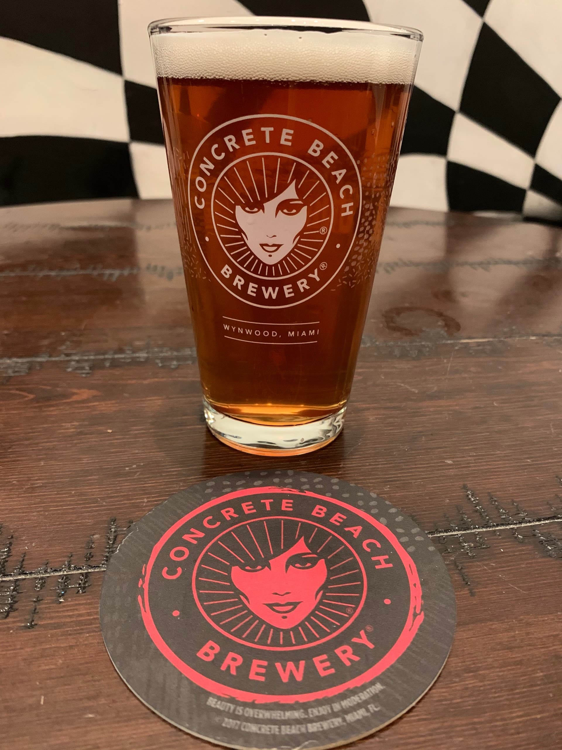 Concrete Beach Brewery beer glass shot in Miami