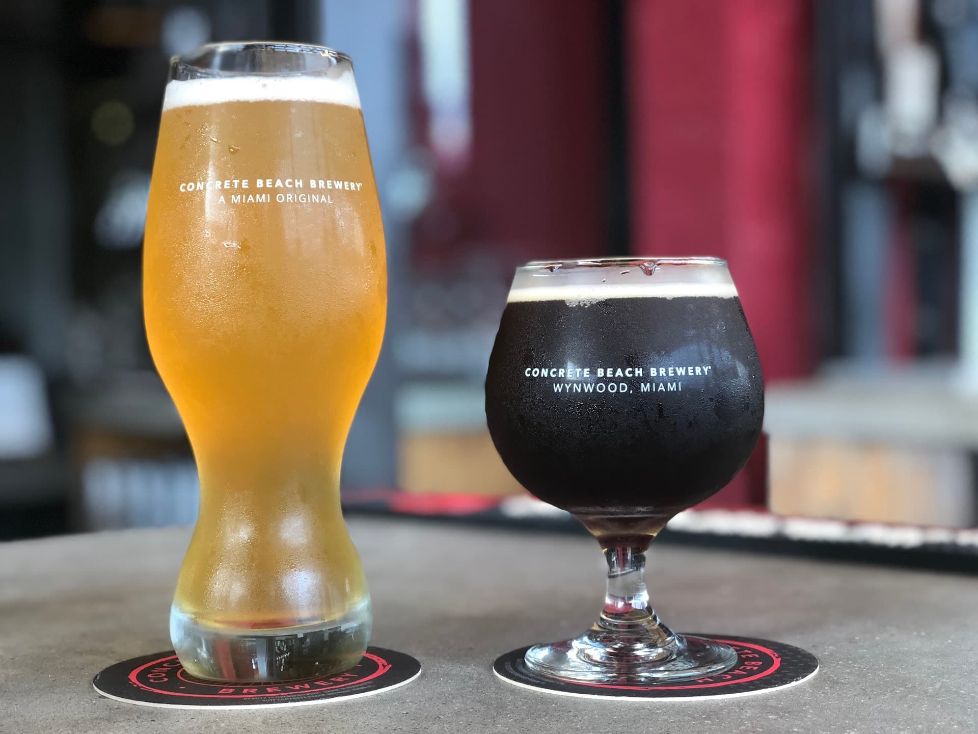 Craft beers at Concrete Beach Brewery in Miami