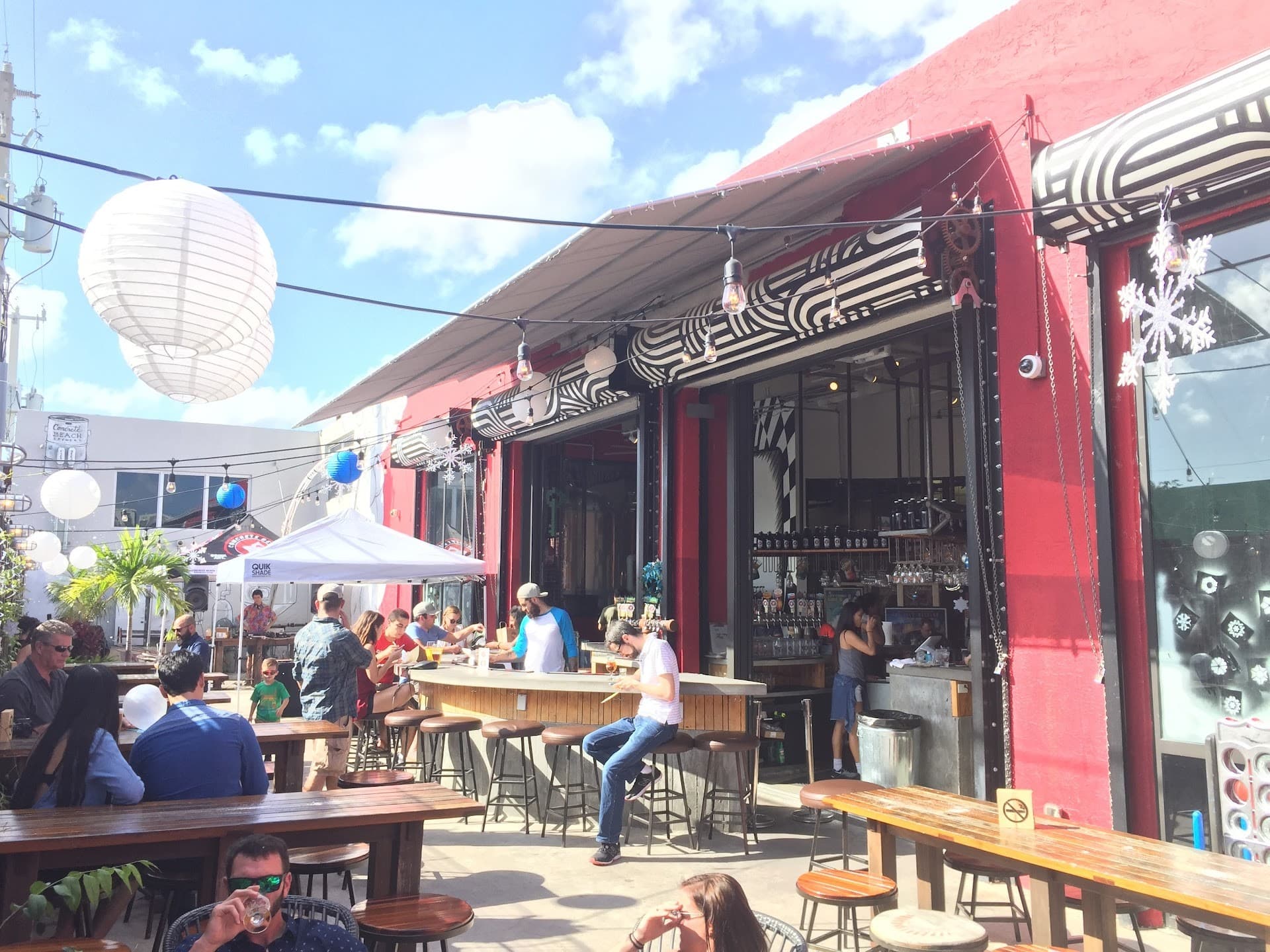 Concrete Beach Brewery outdoor seating in Miami