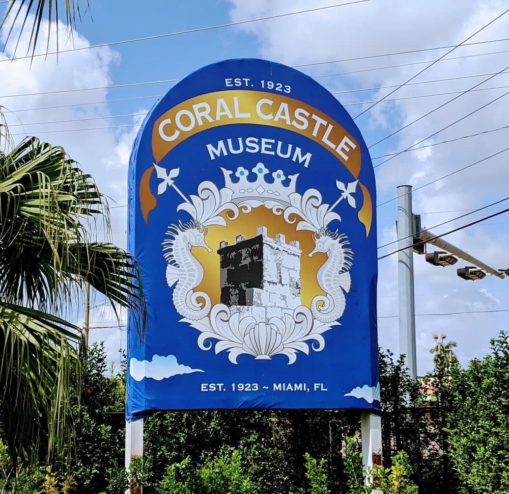 Coral Castle Museum sign in Homestead, Florida