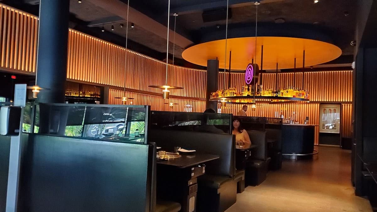 Elegant interior of COTE Miami restaurant