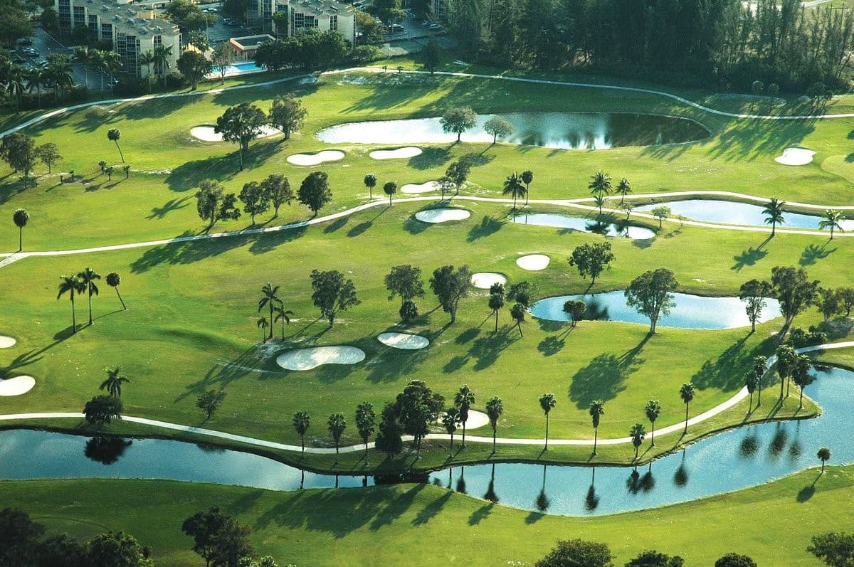 Aerial view of Country Club of Miami in Hialeah