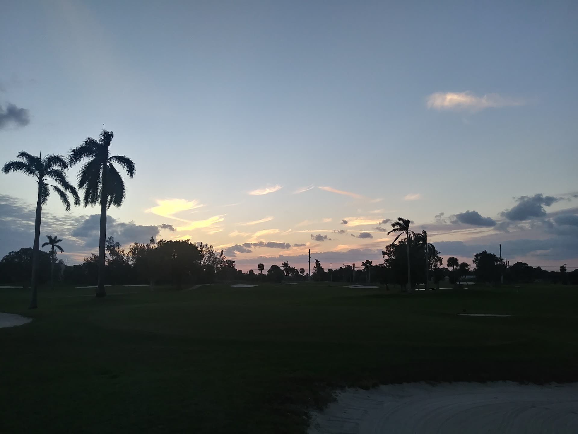 Sunset view at Country Club of Miami in Hialeah