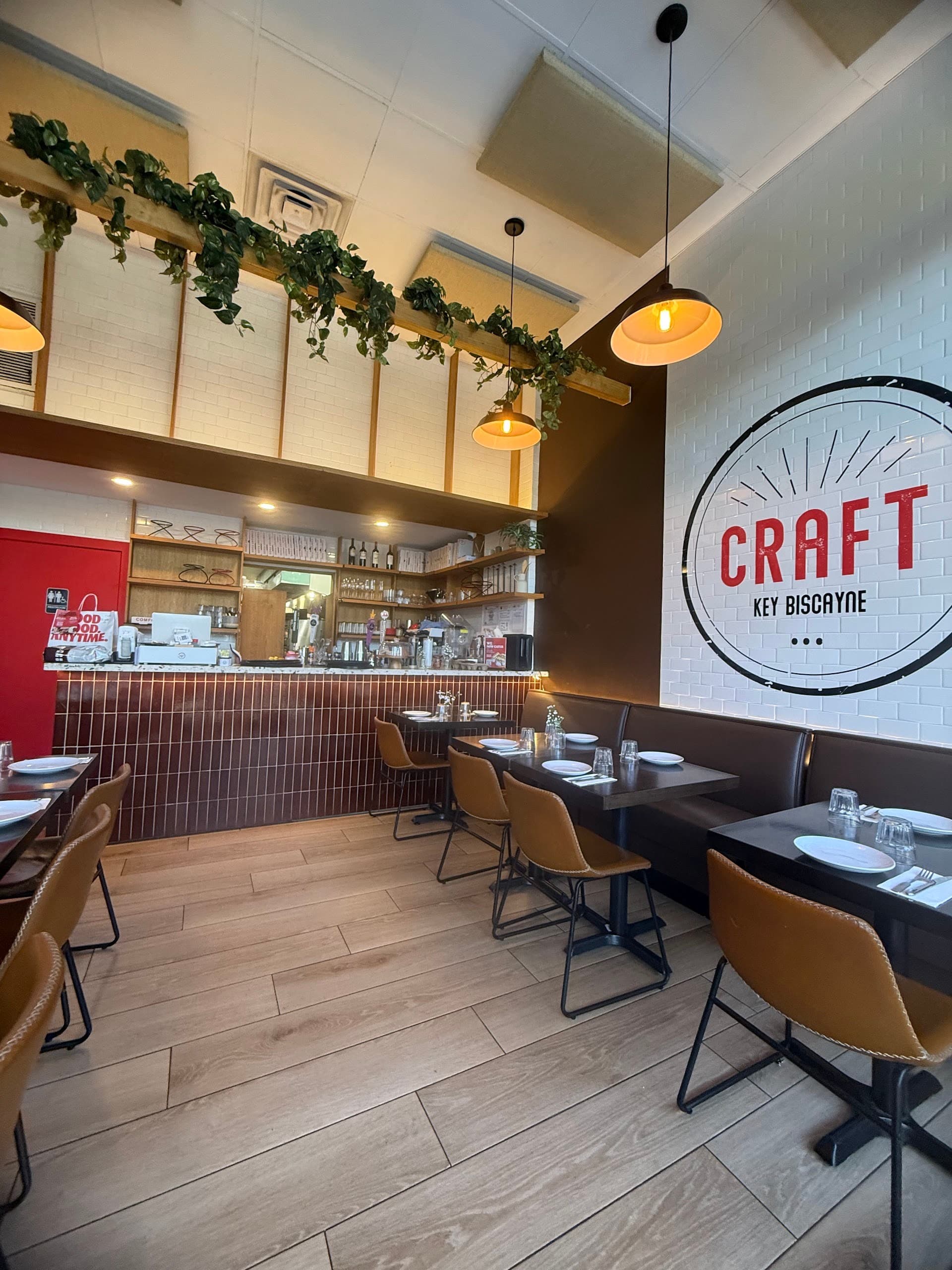 Interior view of CRAFT Key Biscayne restaurant