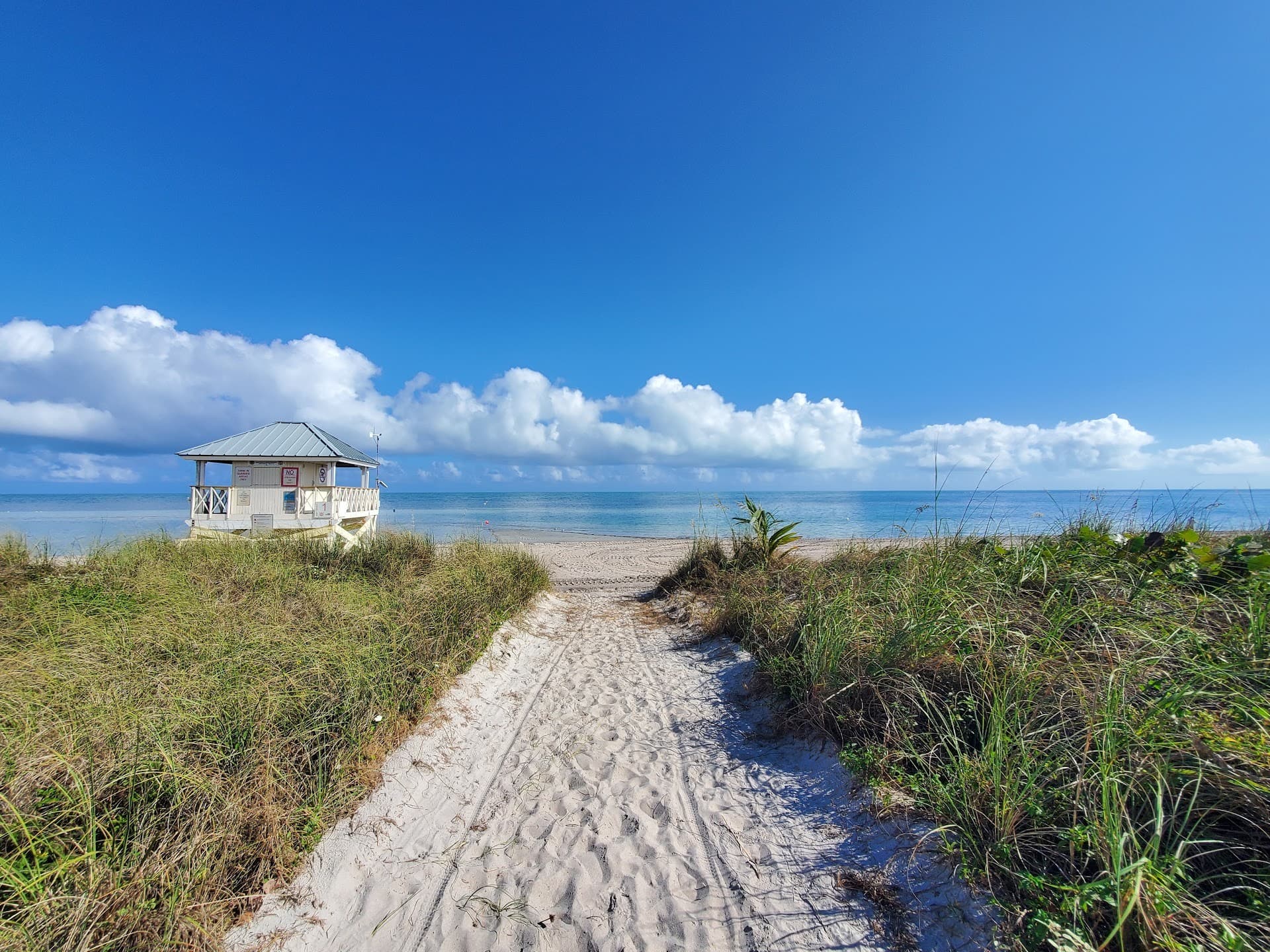 Scenic view of Crandon Park beach and ocean