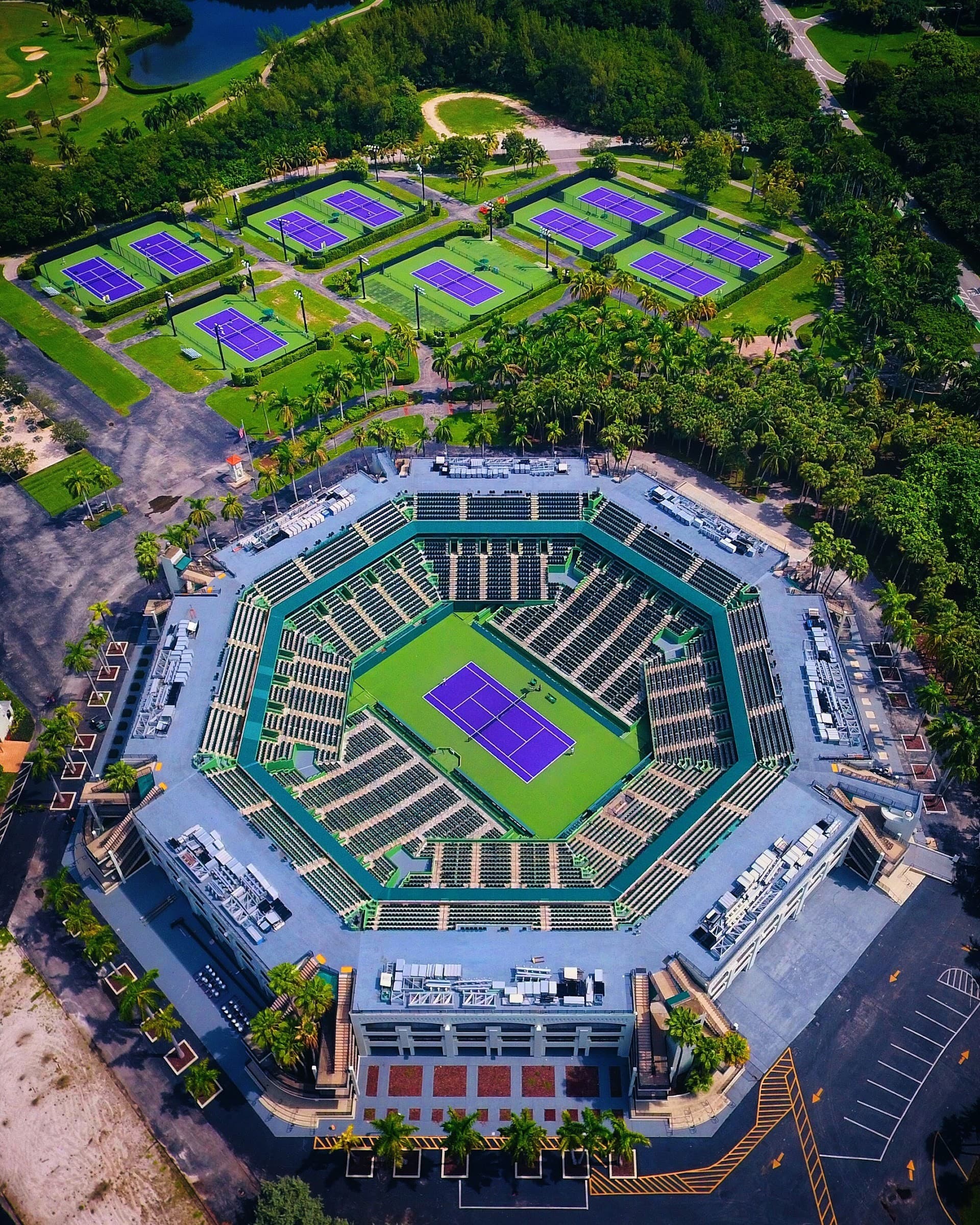 Crandon Park Tennis Center exterior view in Key Biscayne