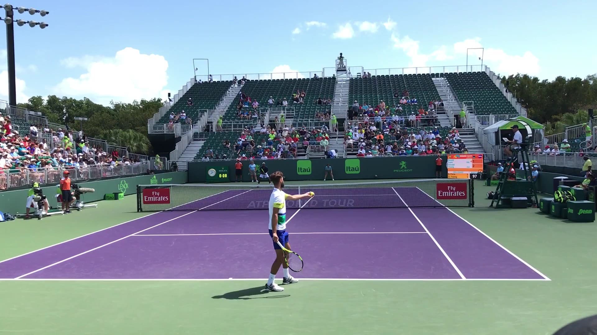Tennis match at Crandon Park Tennis Center in Key Biscayne