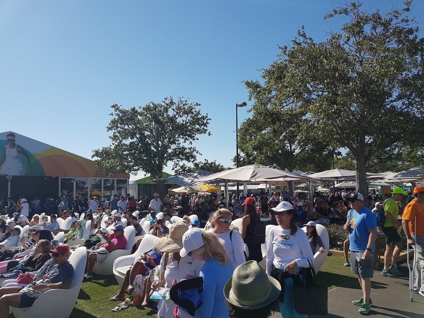 Crowd enjoying Crandon Park Tennis Center in Key Biscayne